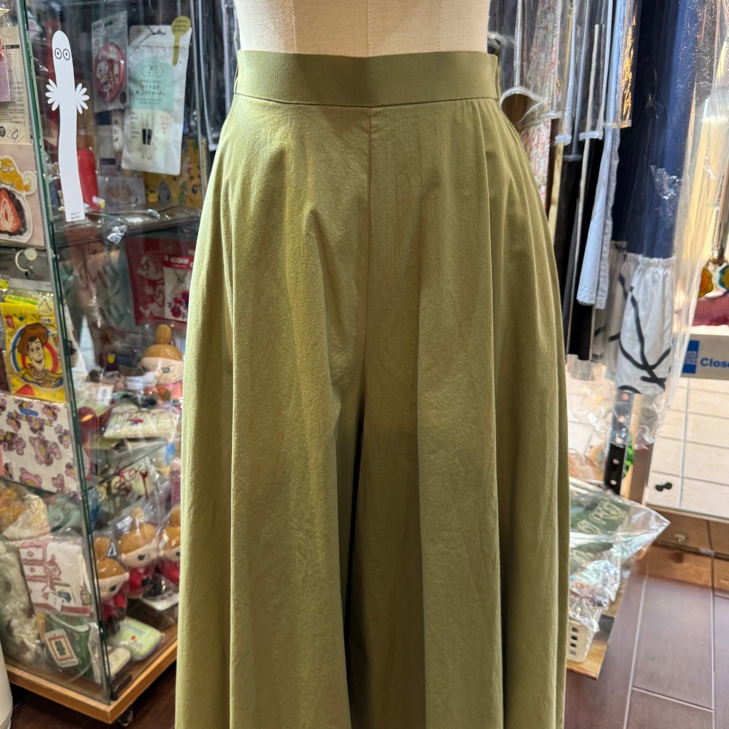 Lueuf Green Wide-leg Pants, made in Japan