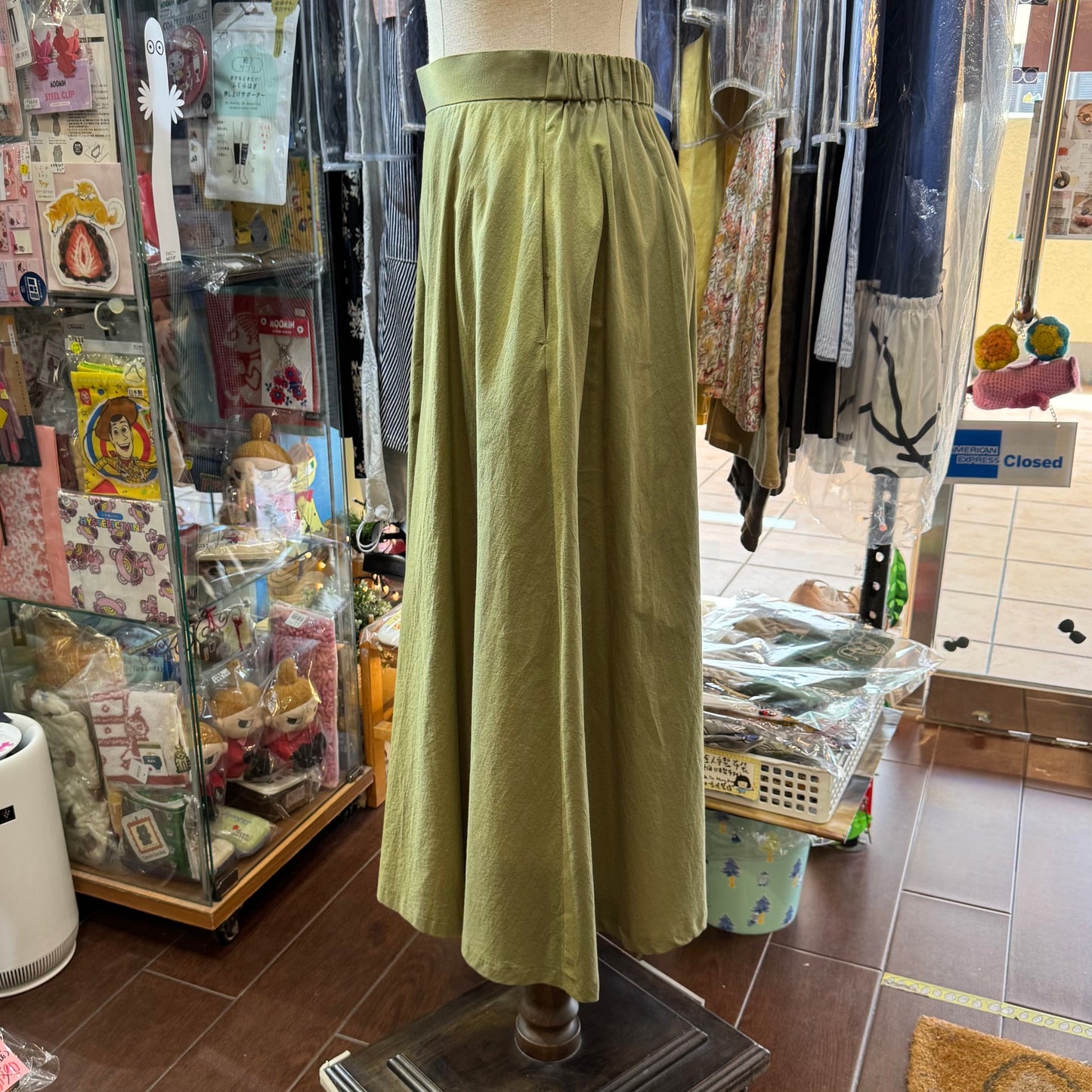 Lueuf Green Wide-leg Pants, made in Japan