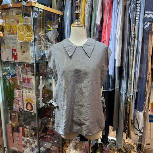ROBE de PEAU Grey 2Way Vest Top, made in Japan