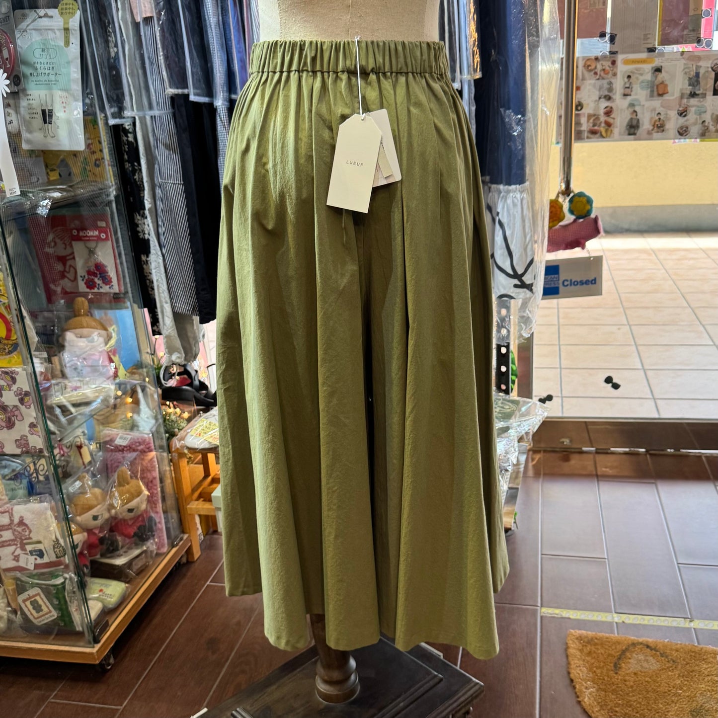 Lueuf Green Wide-leg Pants, made in Japan