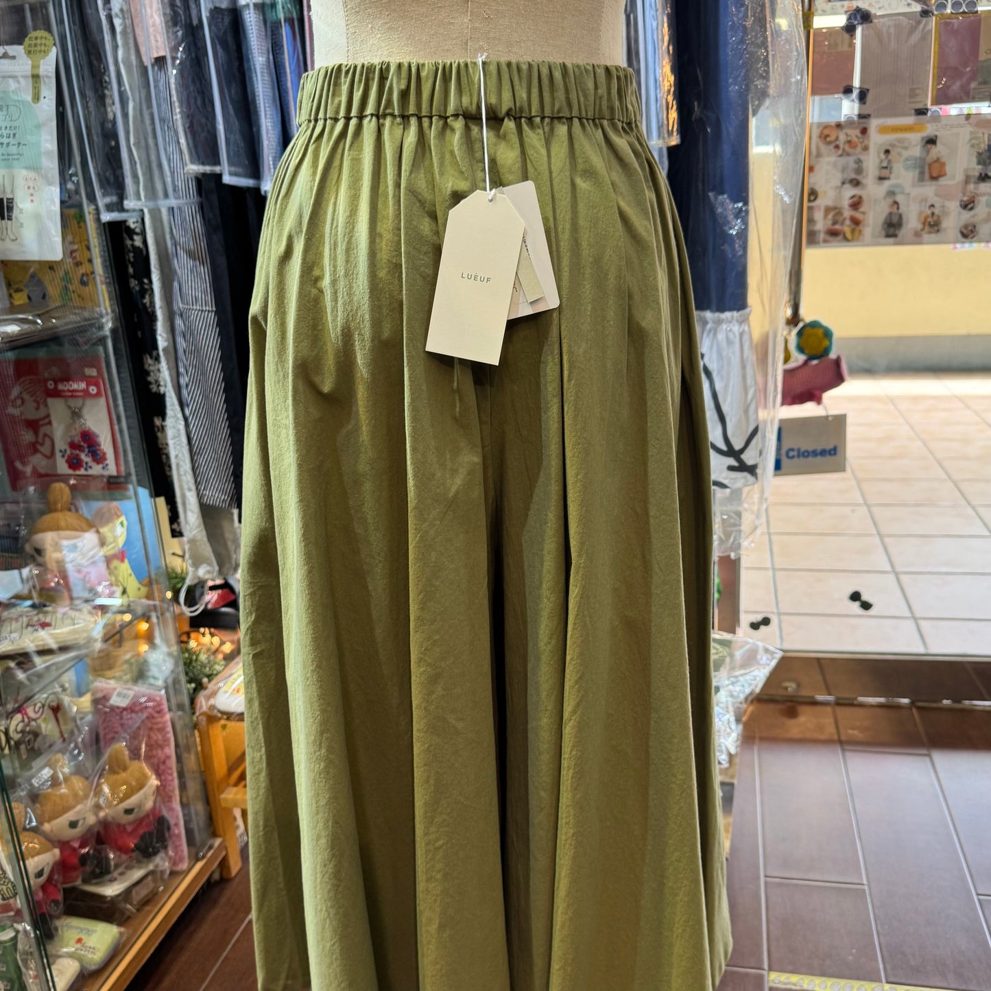 Lueuf Green Wide-leg Pants, made in Japan