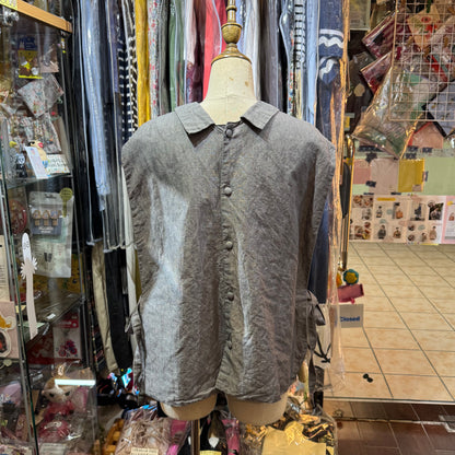 ROBE de PEAU Grey 2Way Vest Top, made in Japan