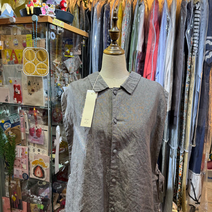 ROBE de PEAU Grey 2Way Vest Top, made in Japan