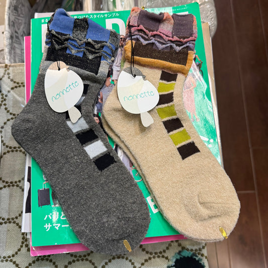 Nannette Wool Socks, 2 Colors, made in Japan