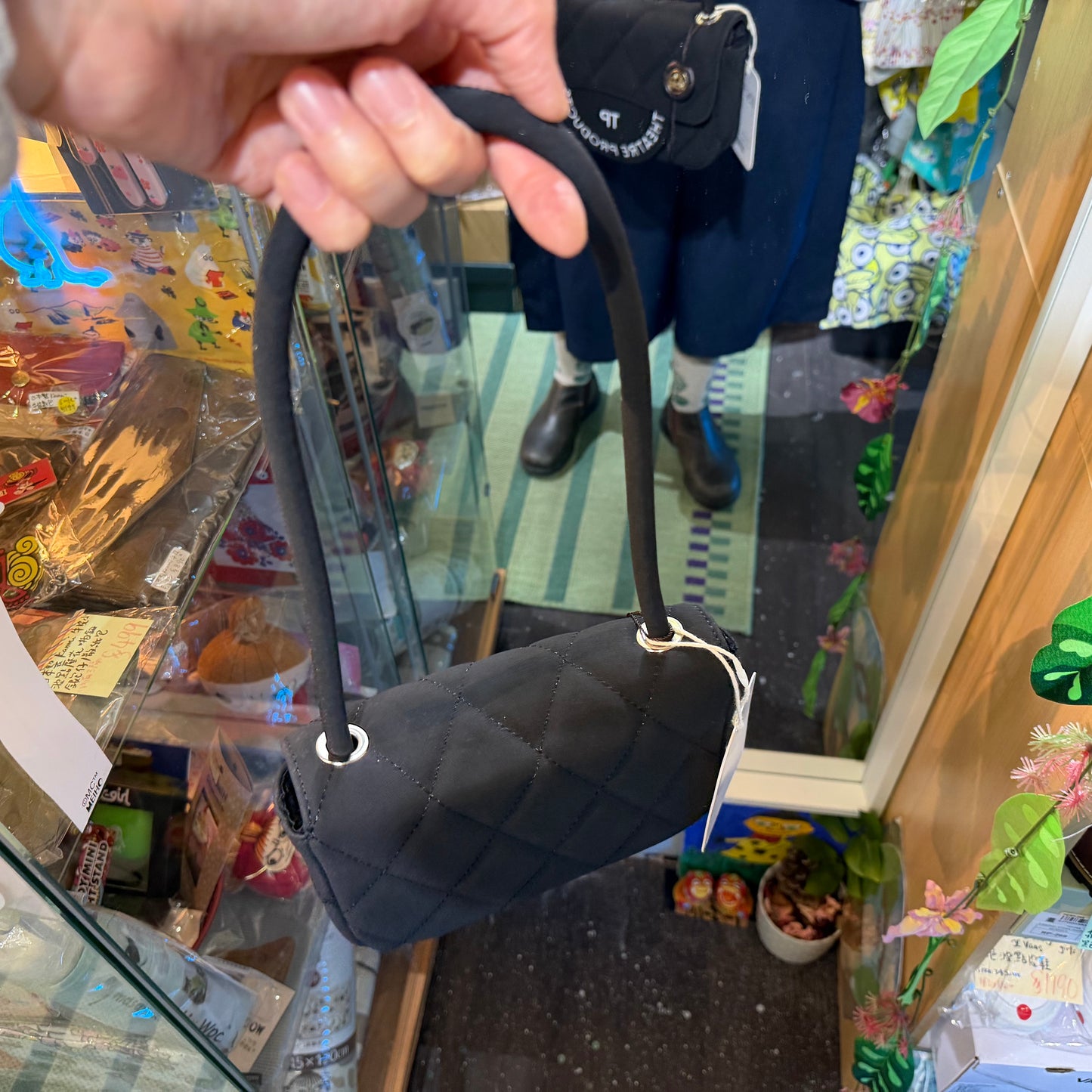 Theatre Products Black Synthetic Suede Quilting Bag, Shoulder Bag