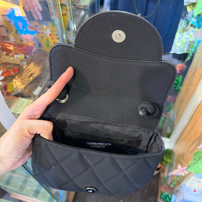 Theatre Products Black Synthetic Suede Quilting Bag, Shoulder Bag