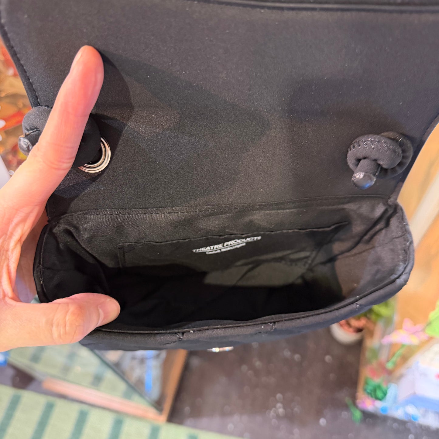 Theatre Products Black Synthetic Suede Quilting Bag, Shoulder Bag