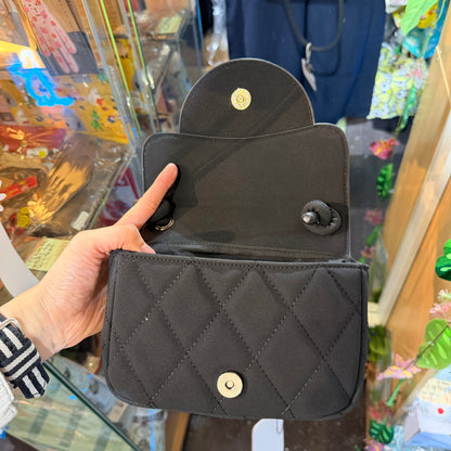 Theatre Products Black Synthetic Suede Quilting Bag, Shoulder Bag