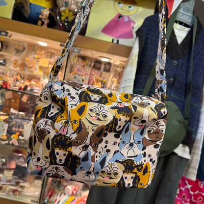 Handmade Dogs Prints Bag, fabric from Japan
