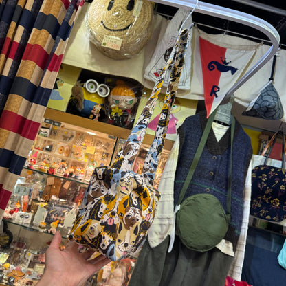 Handmade Dogs Prints Bag, fabric from Japan