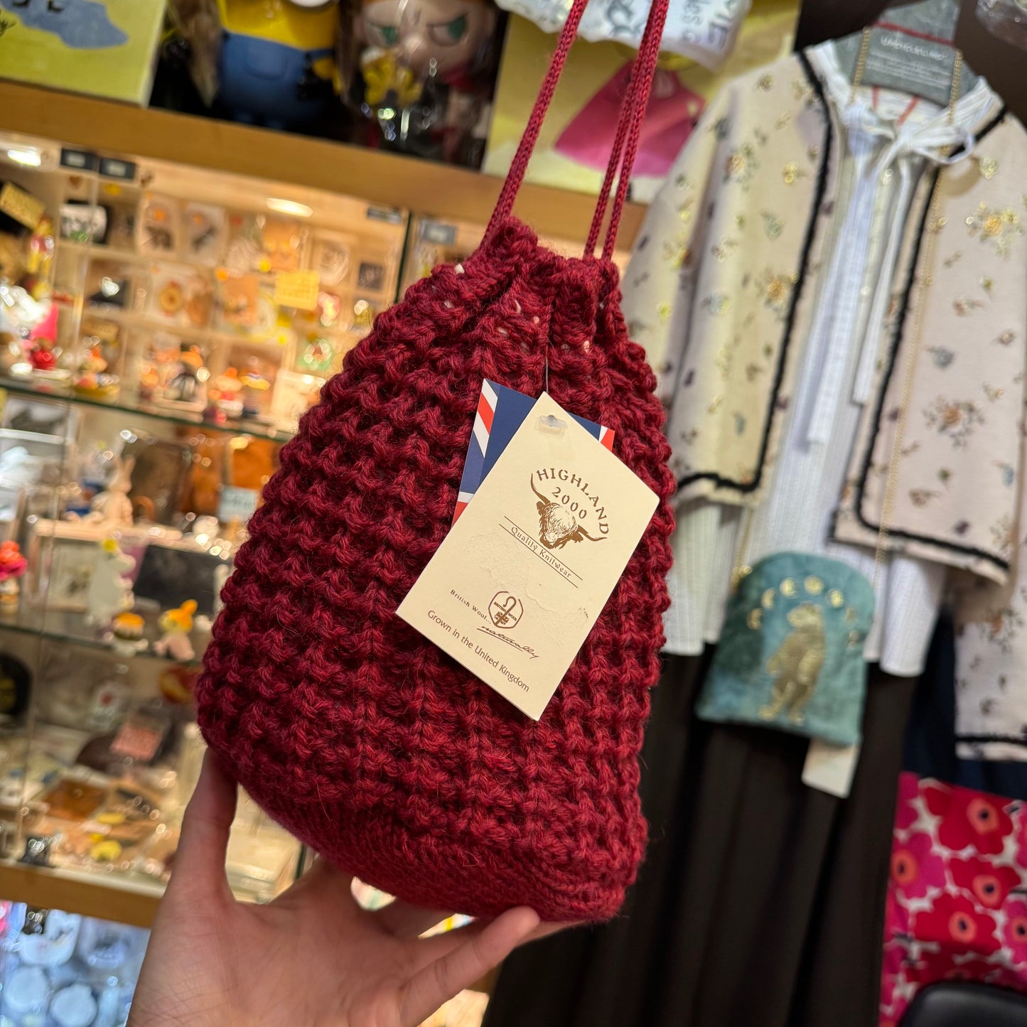 Highland Red Bucket Knit Bag, made in England
