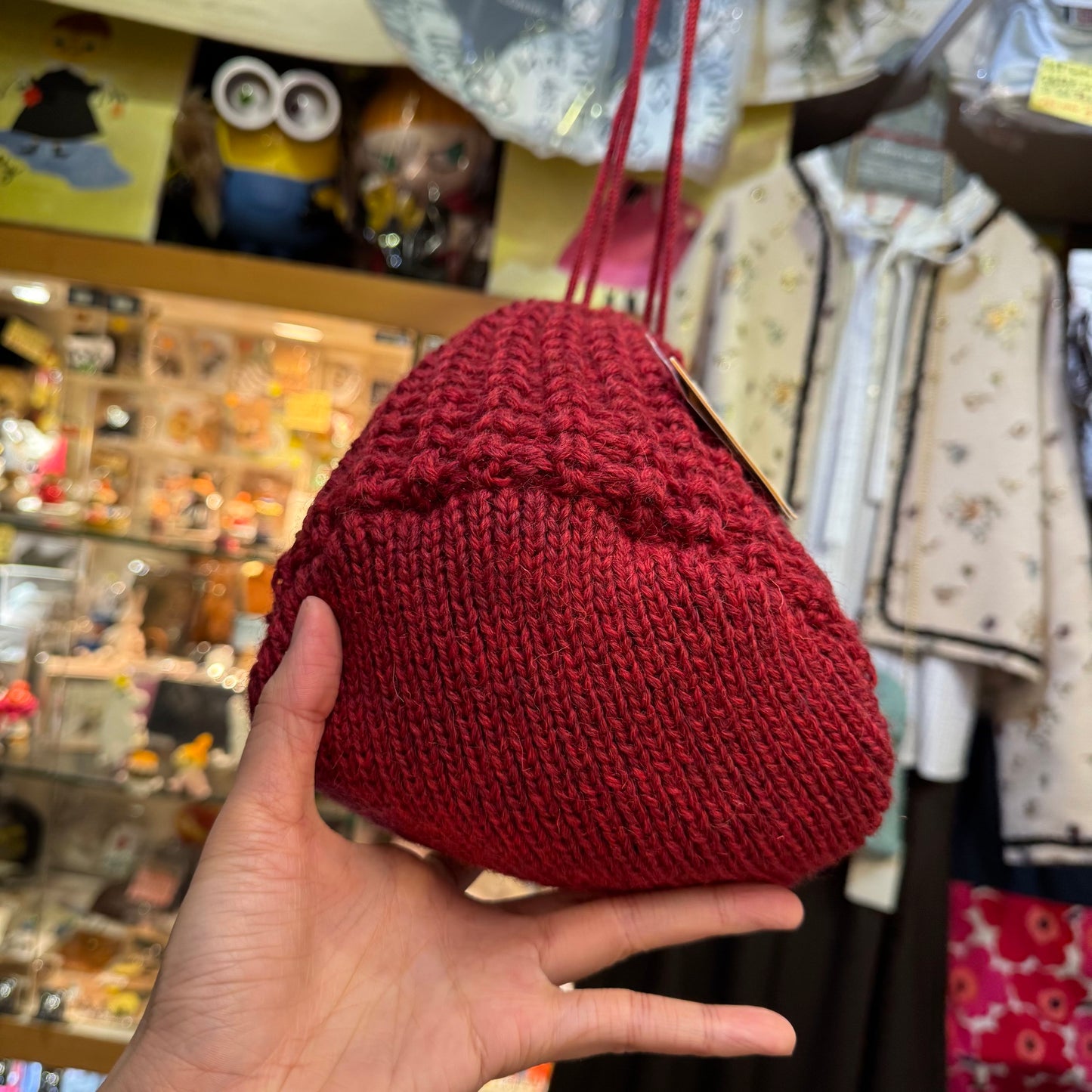 Highland Red Bucket Knit Bag, made in England