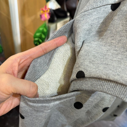Sale- Frankygrow Polka Grey Sweatshirt, size F1, made in Japan
