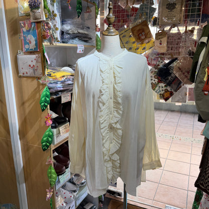 Tang Ivory Ruffle Frill Shirt