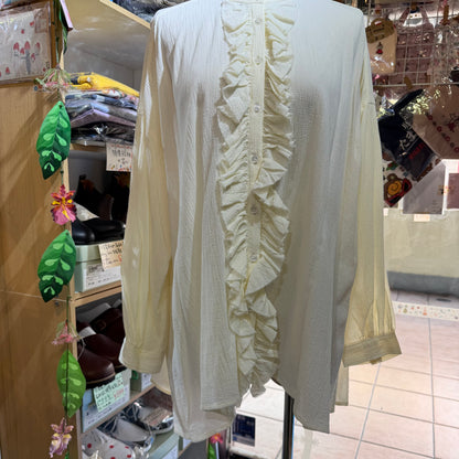 Tang Ivory Ruffle Frill Shirt
