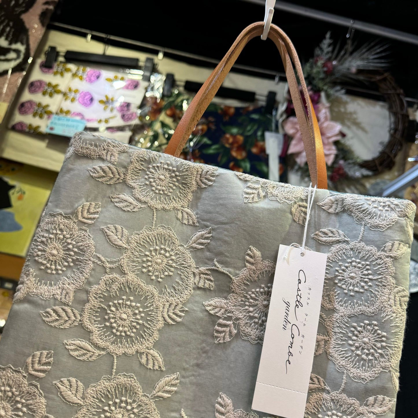 Castle Combe Embroidery Clutch Bag, made in Japan