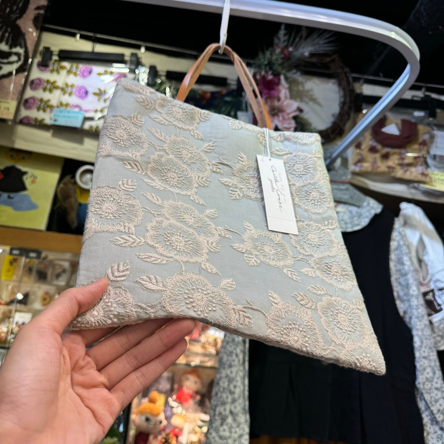 Castle Combe Embroidery Clutch Bag, made in Japan
