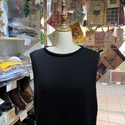 SO Black Wool Vest Top, made in Japan