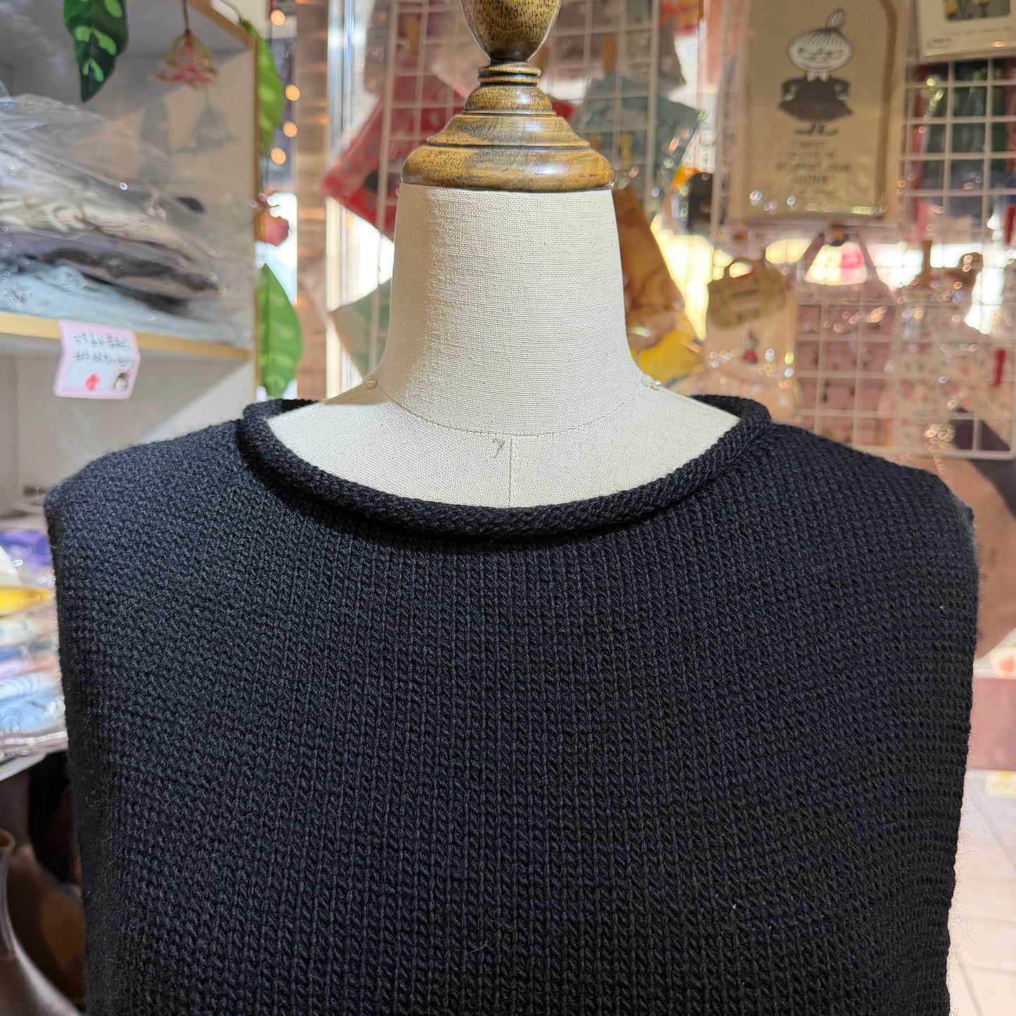 SO Black Wool Vest Top, made in Japan