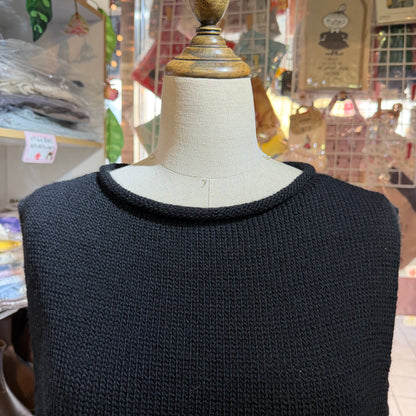 SO Black Wool Vest Top, made in Japan