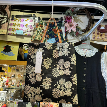Castle Combe Floral Embroidery Clutch Bag, made in Japan