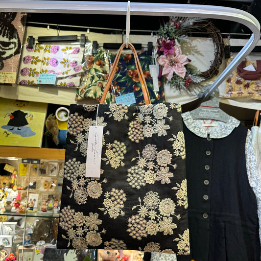 Castle Combe Floral Embroidery Clutch Bag, made in Japan