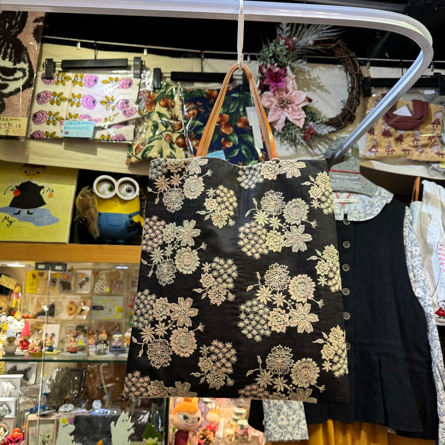 Castle Combe Floral Embroidery Clutch Bag, made in Japan