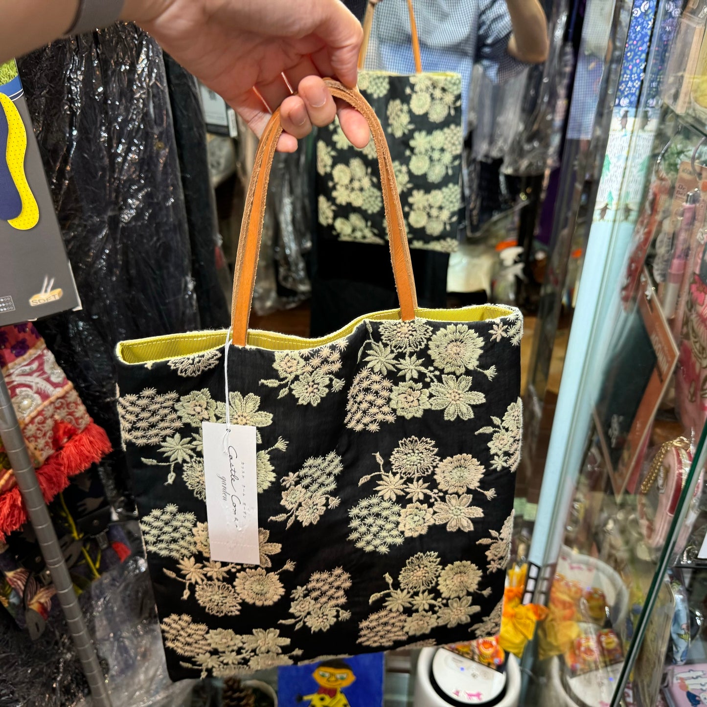 Castle Combe Floral Embroidery Clutch Bag, made in Japan