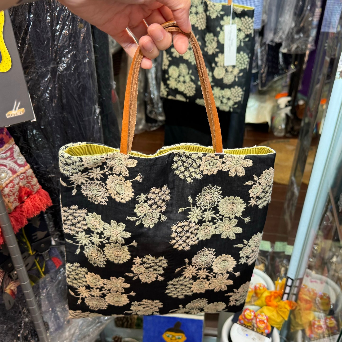 Castle Combe Floral Embroidery Clutch Bag, made in Japan