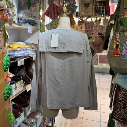 Tukuroi by Sun Valley Grey Embroidery Blouse Top