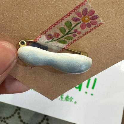 Sale- Kanmi Handmade Ceramic Brooch, made in Japan