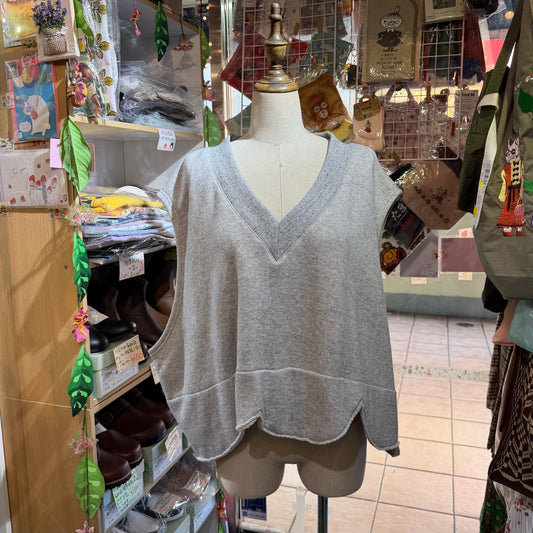 Tumugu Grey Vest Top, made in Japan