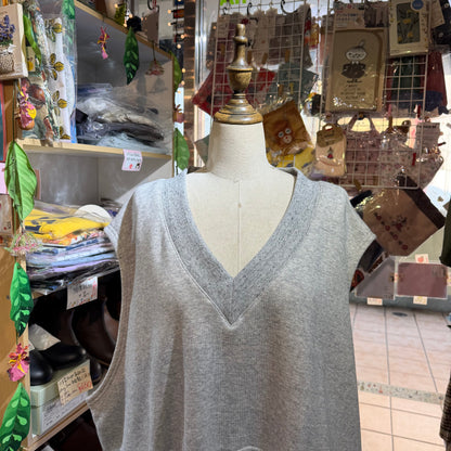 Tumugu Grey Vest Top, made in Japan