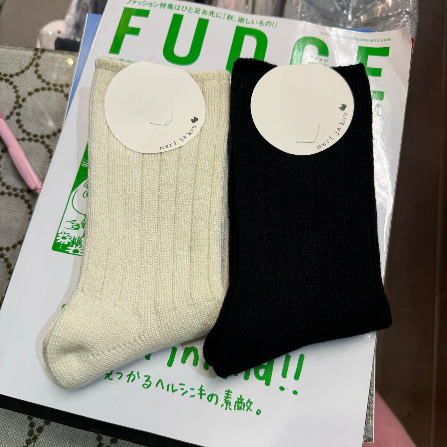 $99 only- Meri ja Kuu Cotton Socks, 2 Colors, made in Japan