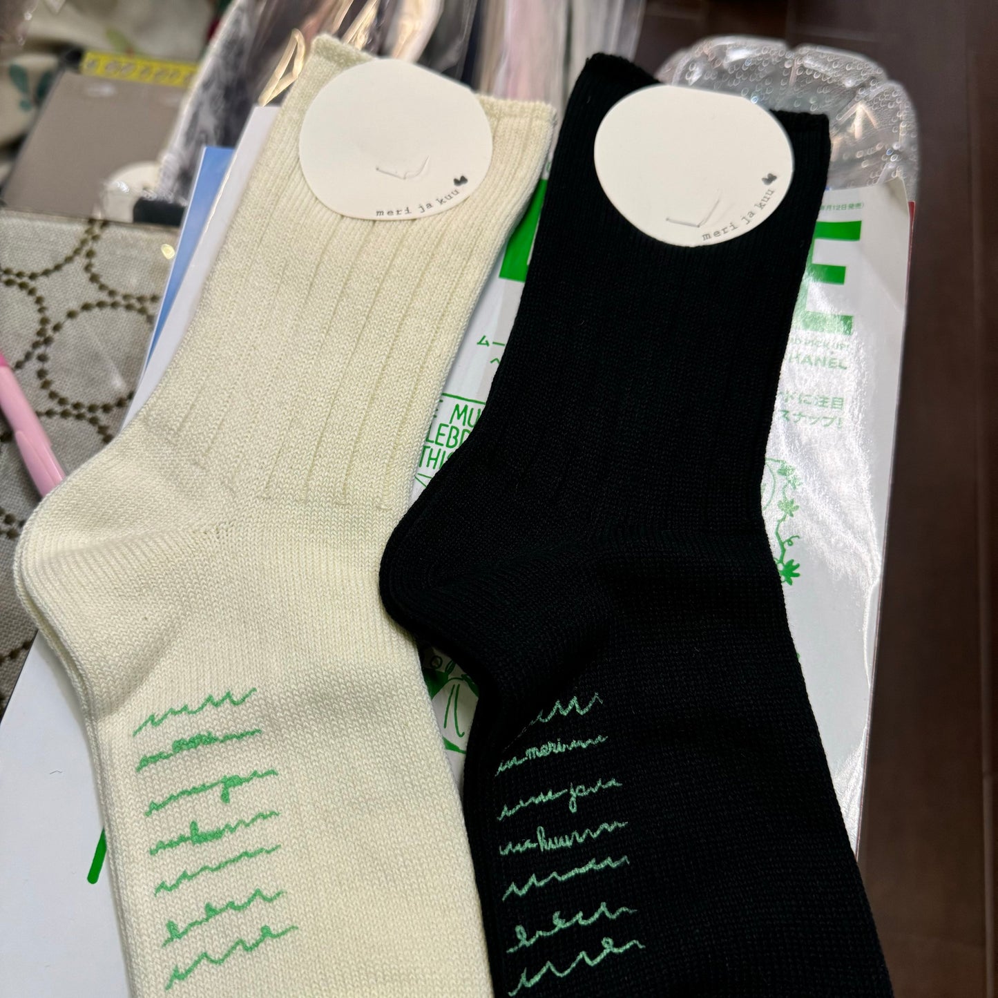 $99 only- Meri ja Kuu Cotton Socks, 2 Colors, made in Japan