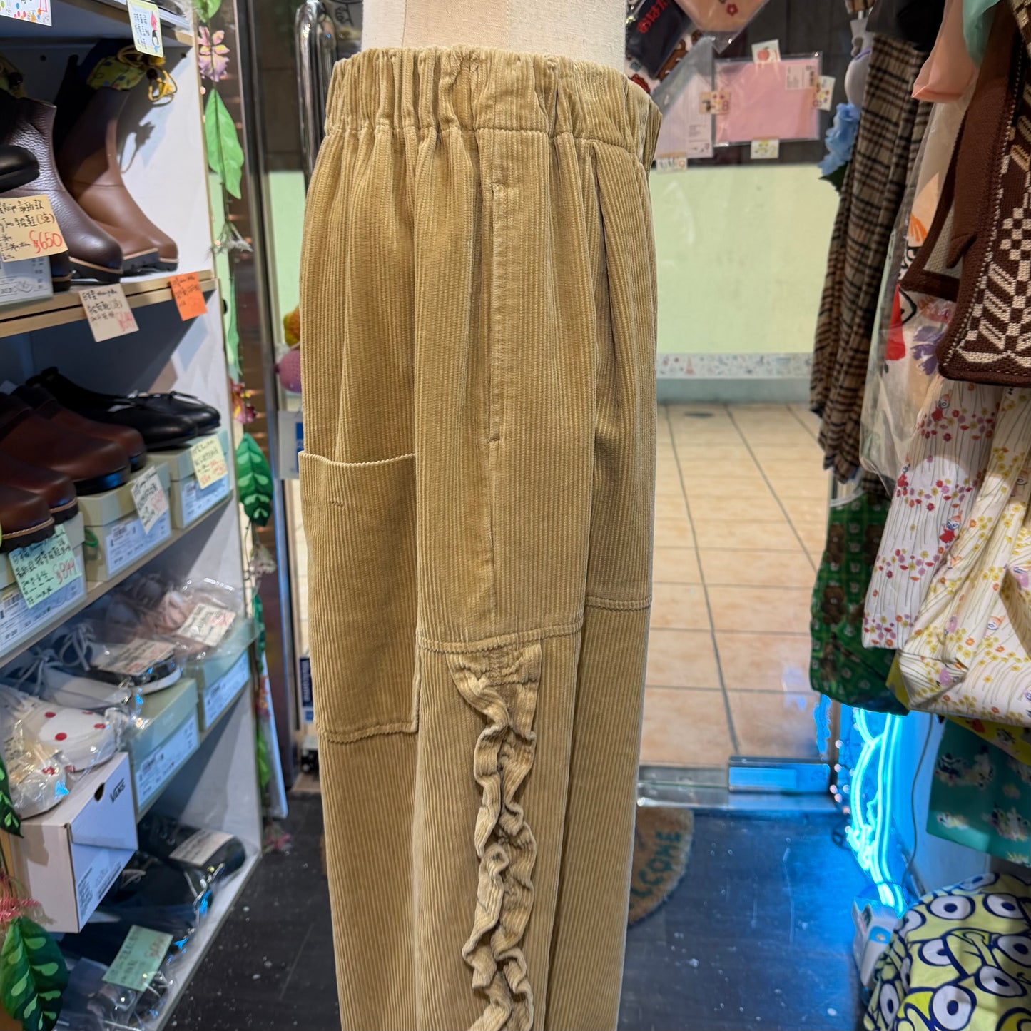 Tumugu Beige Corduroy Pants, made in Japan