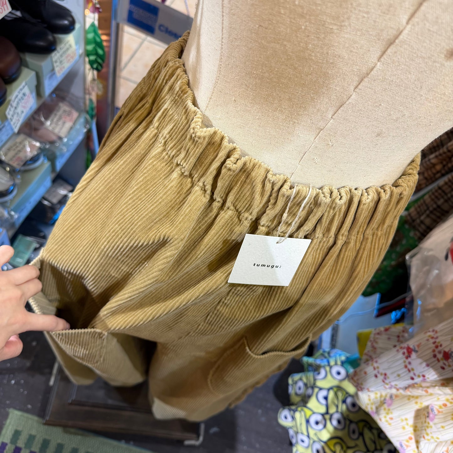 Tumugu Beige Corduroy Pants, made in Japan