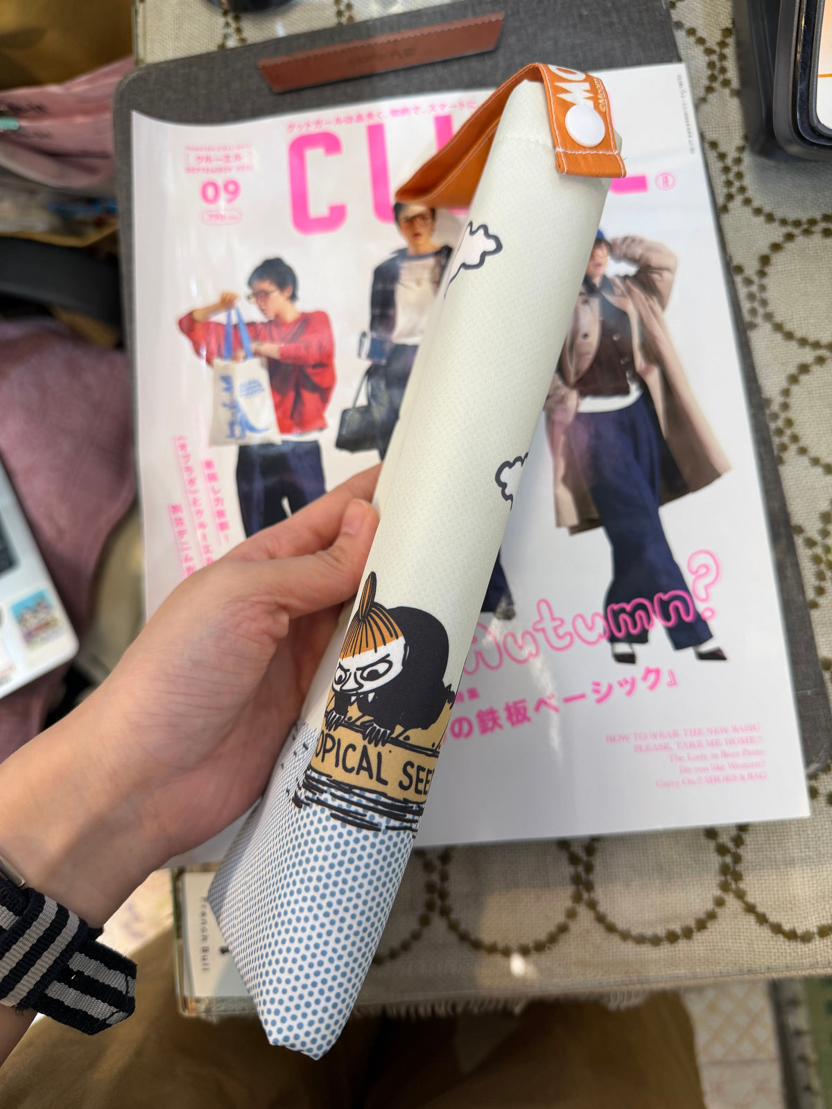 Moomin and Little My Folding Umbrella Mini Bag, Water Absorption