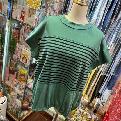 Estroislose Green Striped T-shirt, made in Japan