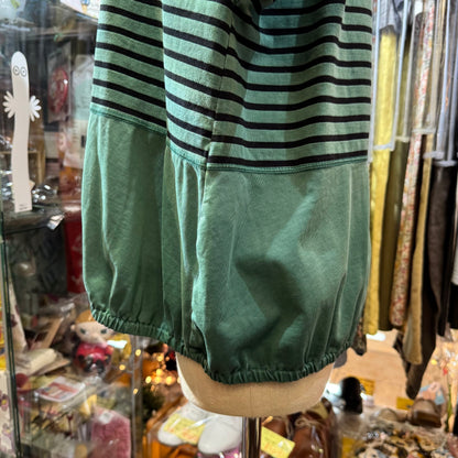 Estroislose Green Striped T-shirt, made in Japan