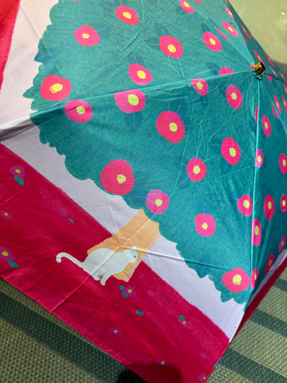 宮下和 Miyashita Nodoka x Soleil Cat pattern Folding Umbrella, Sunny and rainy days,  UPF50+ UV 100% Cut