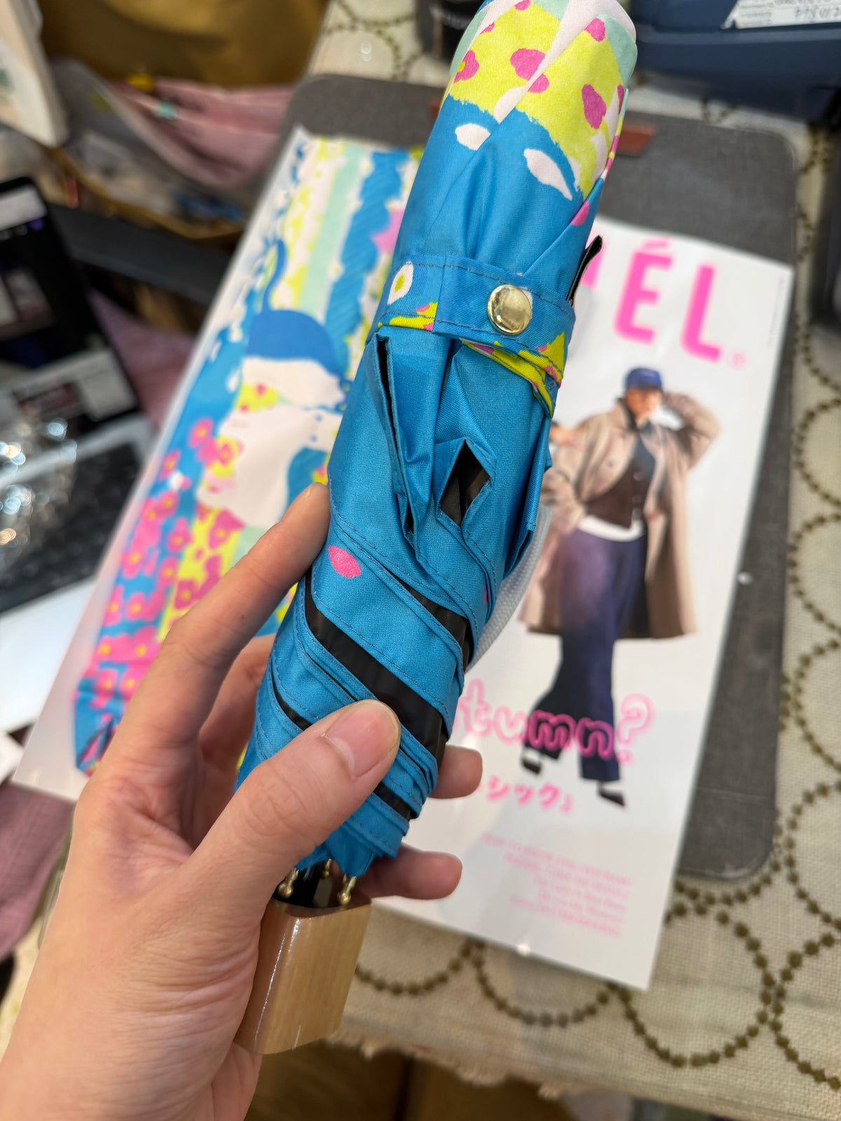 宮下和 Miyashita Nodoka x Soleil Cat pattern Folding Umbrella, Sunny and rainy days,  UPF50+ UV 100% Cut