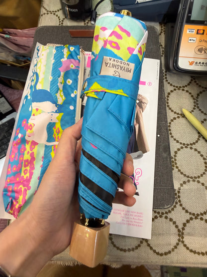 宮下和 Miyashita Nodoka x Soleil Cat pattern Folding Umbrella, Sunny and rainy days,  UPF50+ UV 100% Cut