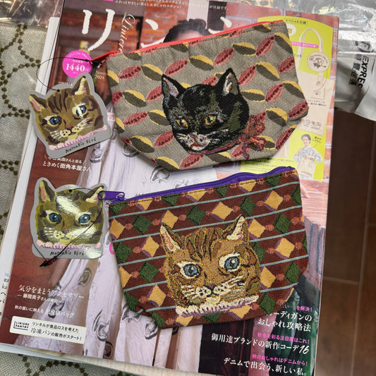 Nathalie Lete Cat Pouch, 2 patterns