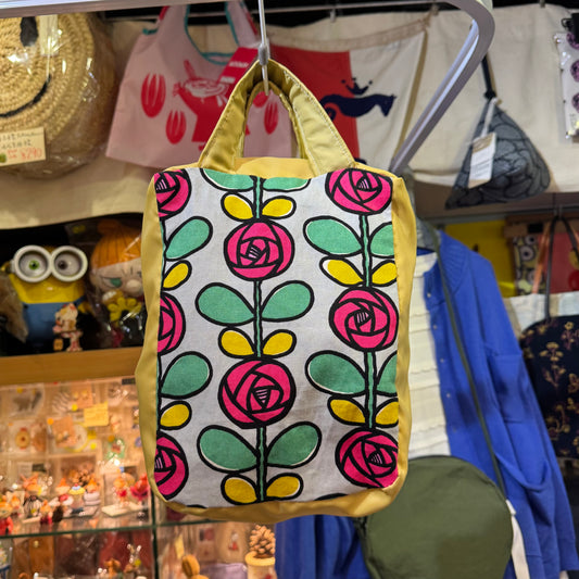 Handmade Floral Mini Hand Bag, Fabric from Japan