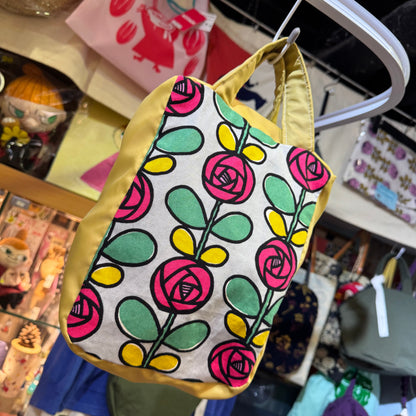 Handmade Floral Mini Hand Bag, Fabric from Japan