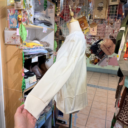 Sale- Yarra White Sweatshirt, made in Japan