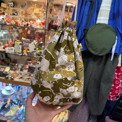 Handmade Animals Prints Bucket Bag, fabric from Japan