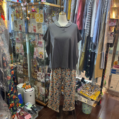 Sale- Cotton…   Charcoal Top, made in Japan