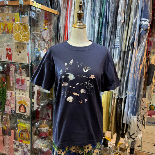 Sale- L’atelier du Savon Ocean Embroidery T-shirt, 2 Colors